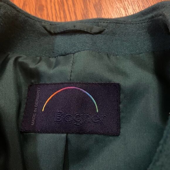 Bogner Vintage Teal Green Wool Blazer Jacket Size 12 - Picture 3 of 5
